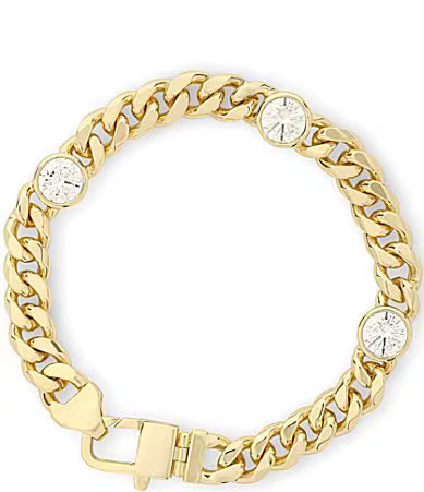 Melinda Maria Julian Triple Diamond Cuban Chain Line Bracelet - Gold | Dillard's