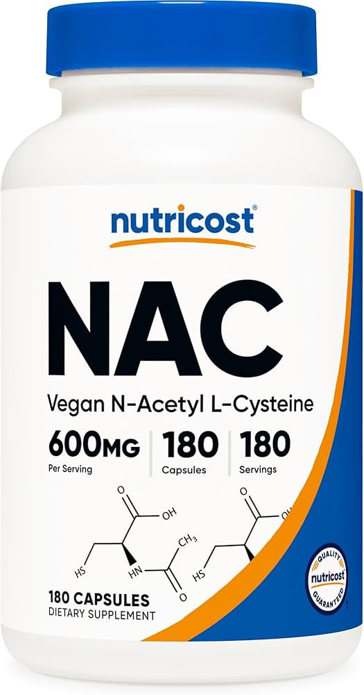 Nutricost N-Acetyl L-Cysteine (NAC) 600mg, 180 Capsules - Non-GMO, Gluten Free | Amazon (US)