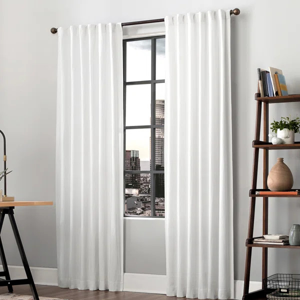 Scott Living Renato Linen Blend Semi-Sheer Back Tab Curtain Panel | Wayfair North America