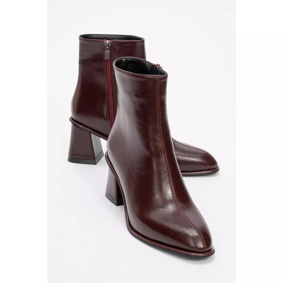 Alba Burgundy Block Heel Boot (Women) Burgundy 5.5 Prologue Shoes | Target