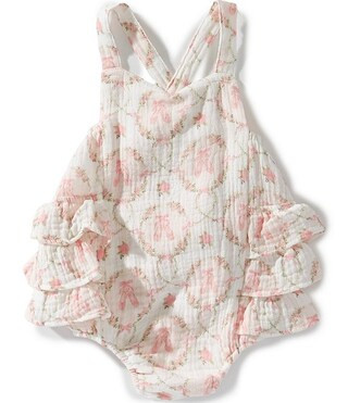 Baby Girls Organic Cotton Muslin Cameo Ballet Shoes Sunsuit Romper | Dillard's