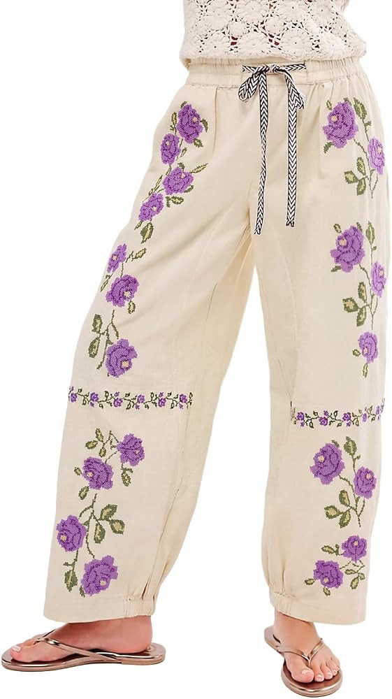 Kedera Mid Rise Barrel Jeans for Women Embroidered Wide Leg Denim Pants Boyfriend Baggy Jeans wit... | Amazon (US)