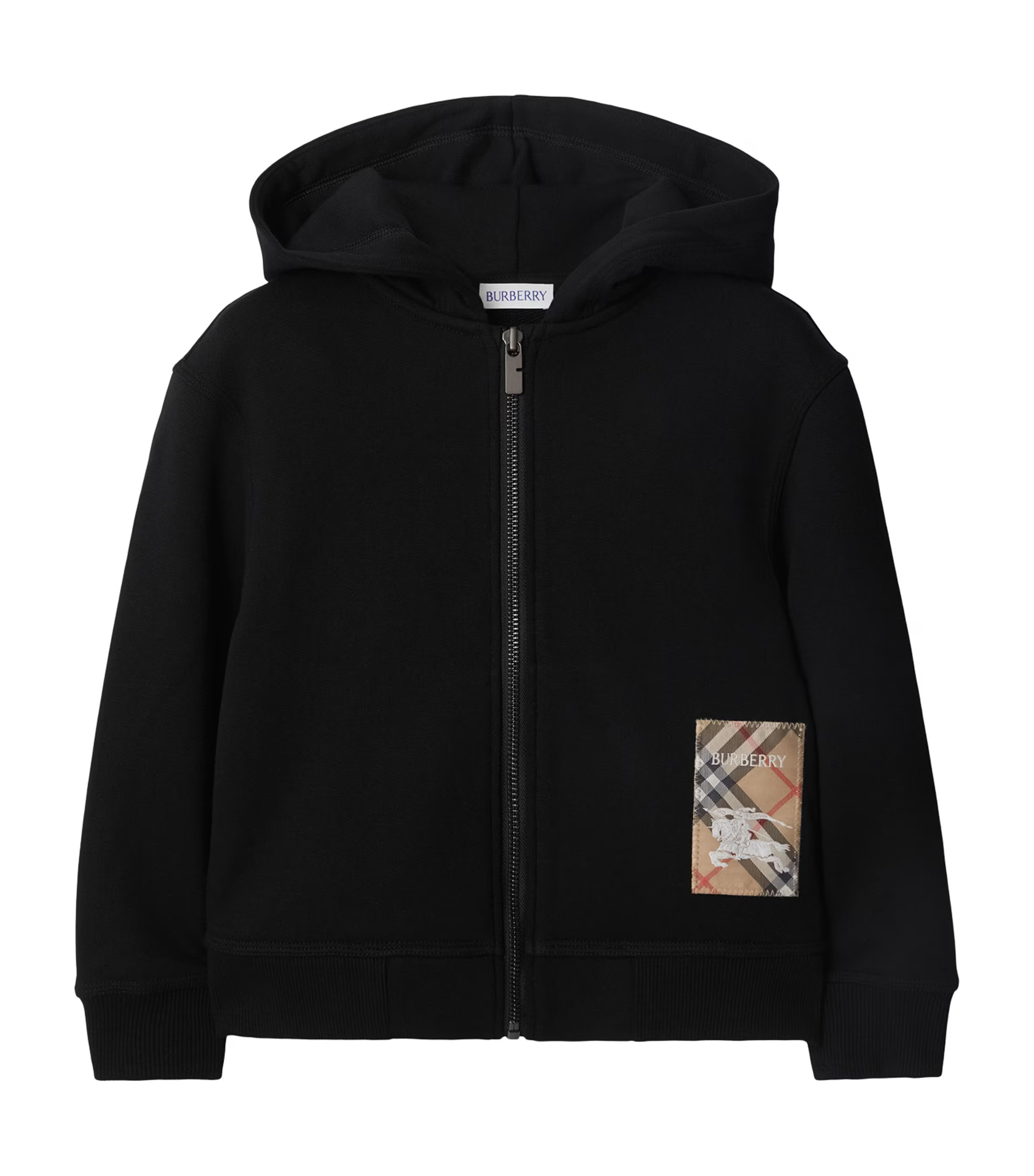 Burberry Kids Cotton Check Patch Hoodie | Harrods (US)