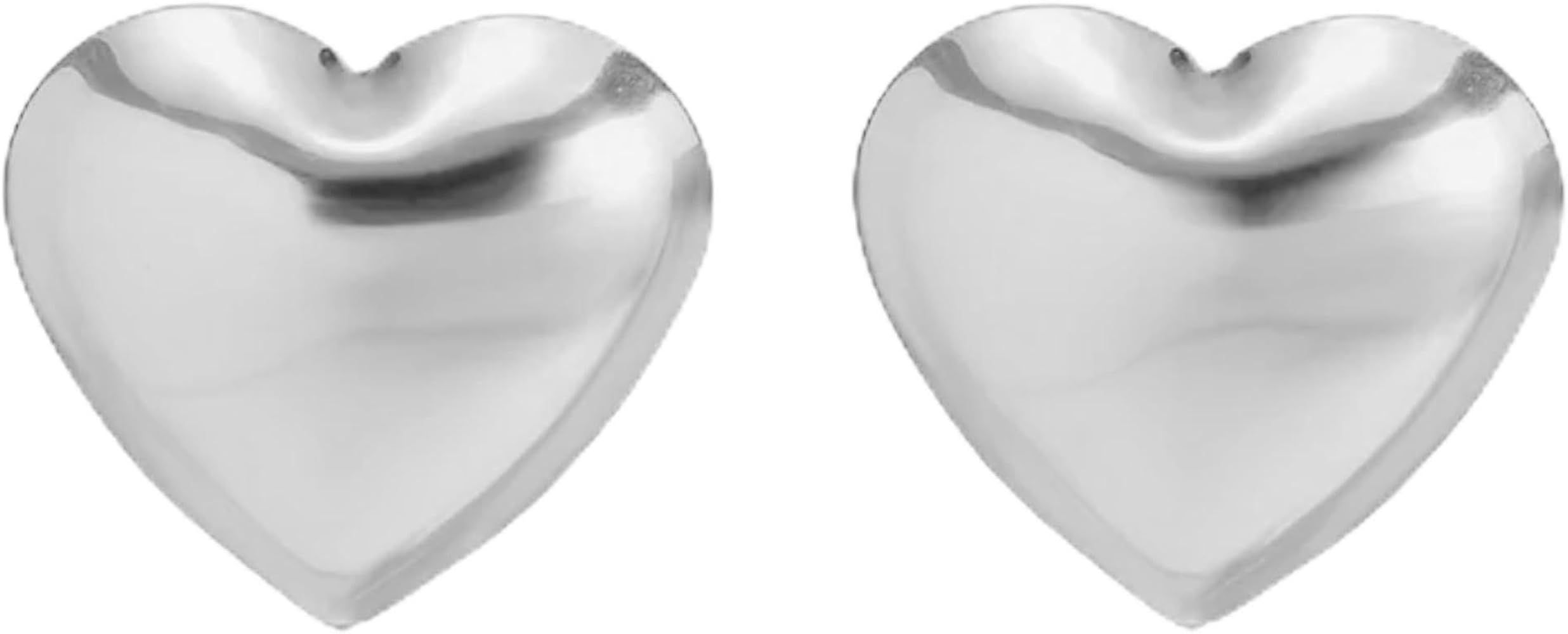 Gold/Silver Chunky Hoop Earrings for Women, Puffy Chunky Heart Stud Earrings, Statement Earrings Hyp | Amazon (US)