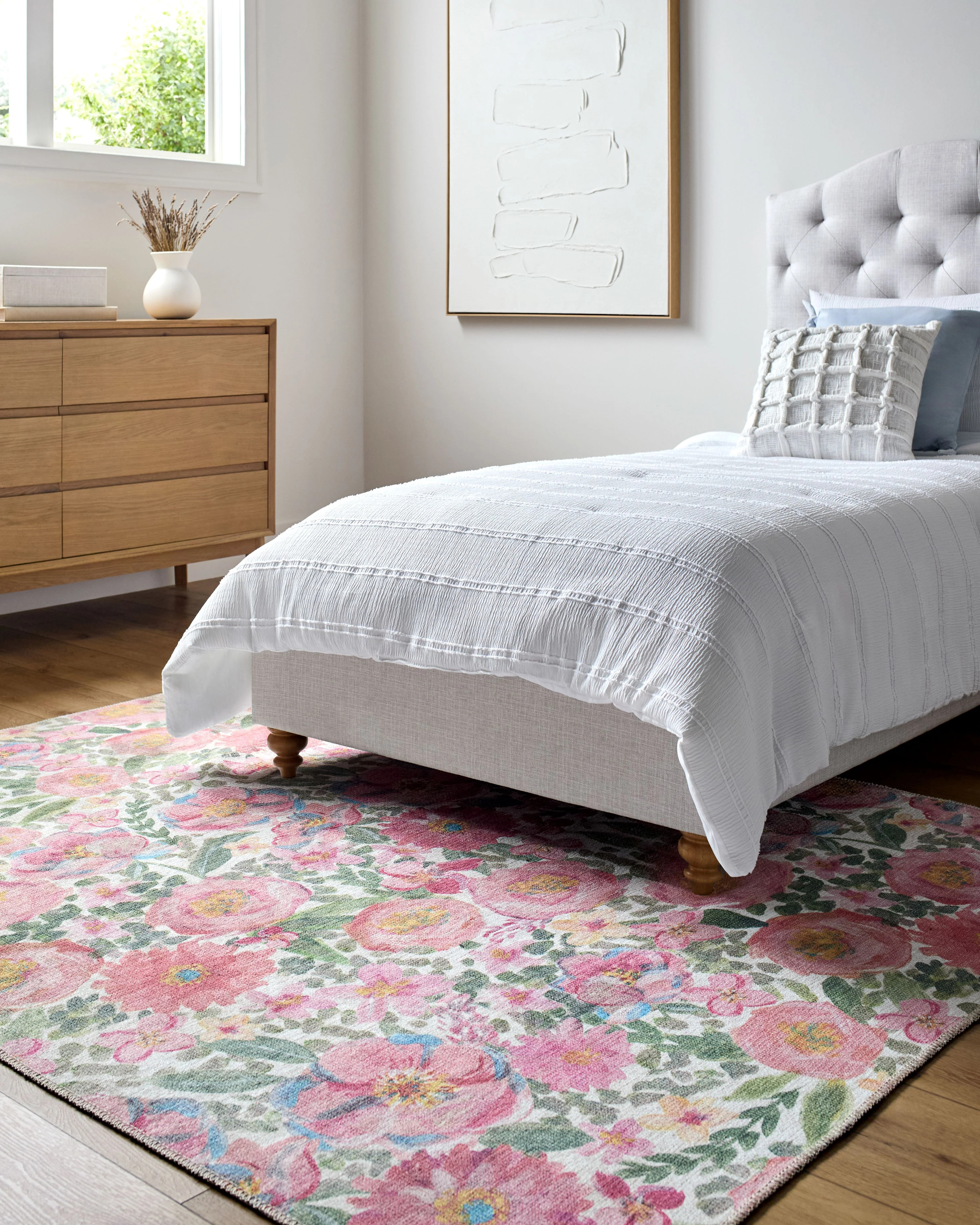 My Texas House Delaney Floral Indoor Washable 5' x 8' Area Rug | Walmart (US)