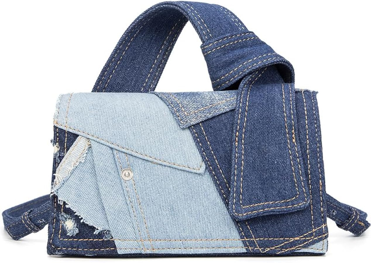 Purses For Women Trendy Mini Purse Cute Purses Denim Mini Bags For Women Top Handle Clutch Handba... | Amazon (US)