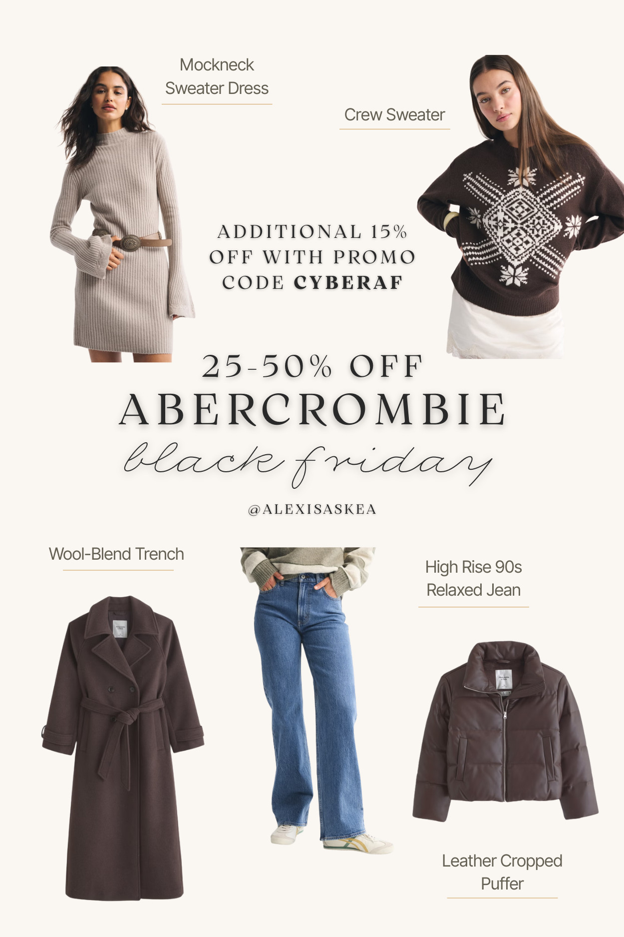 SALE ALERT ✨ Abercrombie and Fitch 25-50% off everything!! Use code CYBERAF for an additional 15% off!
#blackfriday #cybermonday #blackfridayweekend 

 #LTKCyberWeek #LTKGiftGuide #LTKSaleAlert