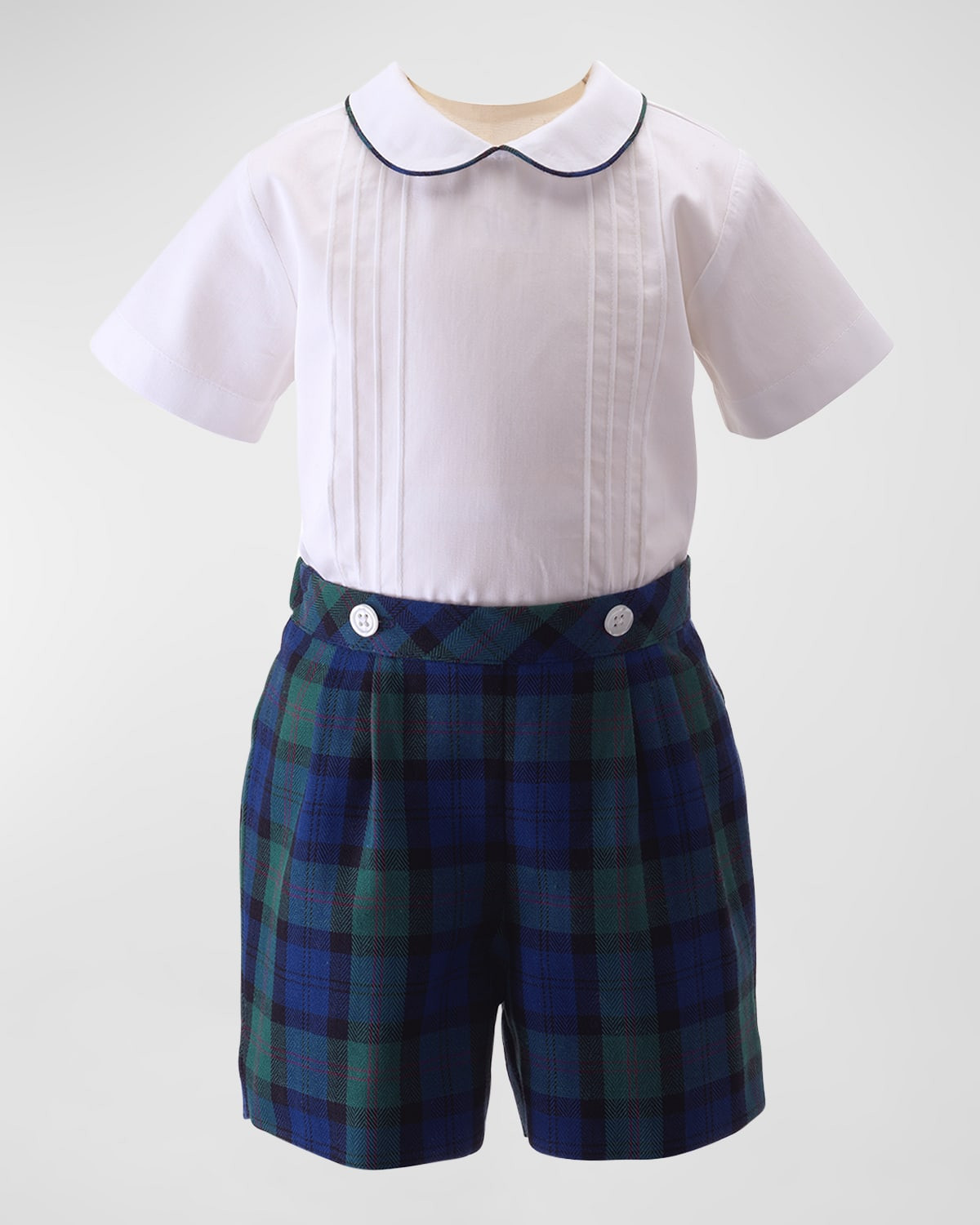 Boy's Tartan Shirt & Shorts Set, Size 6M-24M | Neiman Marcus