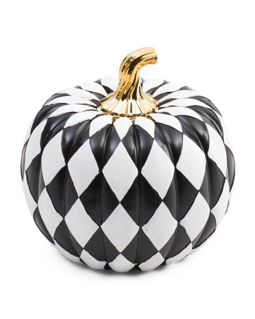 Checkered Pumpkin Decor | TJ Maxx