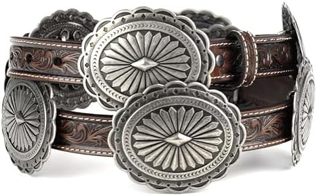 ARIAT Women's Tooled Leather Concho Belt | Amazon (US)