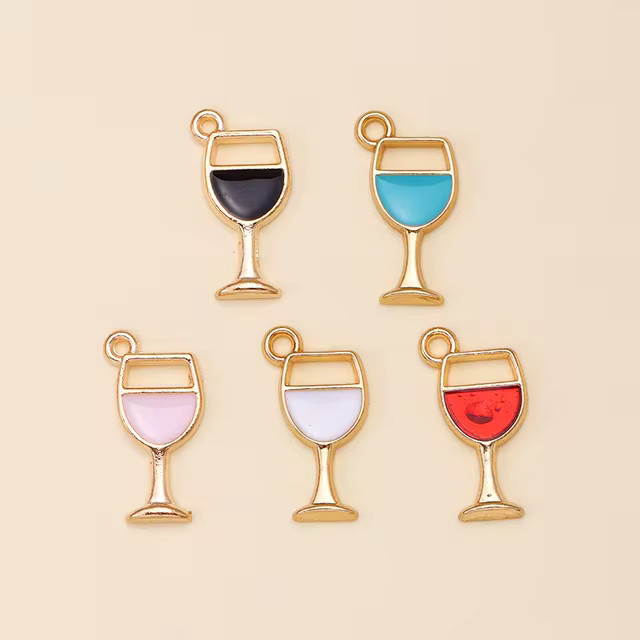 10Pcs 5Colors Lovely Enamel Wine Glass Charms Pendants for DIY Earrings Necklaces Fashion Jewelry... | AliExpress (US)