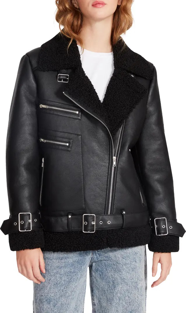 Quinn Faux Shearling Lined Moto Jacket | Nordstrom