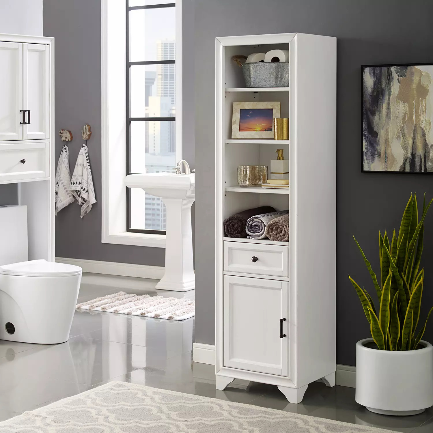 Crosley Furniture Tara Linen Bathroom Cabinet, Assorted Colors | Sam's Club