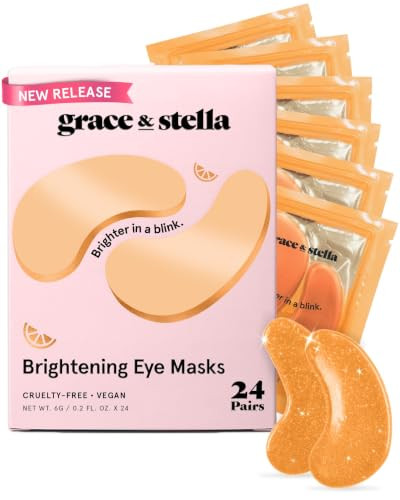 grace & stella New Brightening Eye Patches for Dark Circles (24 Pairs) - Vitamin C Under Eye Patc... | Amazon (US)