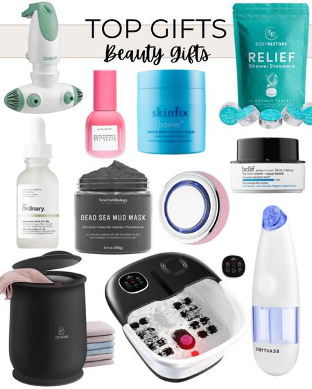Beauty or spa gifts include, heated massage foot spa, towel warmer, portable bath spa, Hyaluronic Acid 2% + B5 Hydrating Serum, Barrier+ Triple Lipid-Peptide Face Cream, The True Cream Aqua Bomb, Spa Sciences NURI Facial Skincare & Mask Infuser, BodyRestore Shower Steamers Aromatherapy - 15 Pack Shower Bombs, Guava Vitamin C Bright-Eye Gel Cream, Dead Sea Mud Mask for Face and Body, and GLOfacial Hydro-Infusion Deep Pore Cleansing

Gift guide, gifts for her, spa gifts, beauty gifts, trending beauty, Christmas gift, stocking stuffer

#LTKbeauty #LTKHoliday #LTKunder100