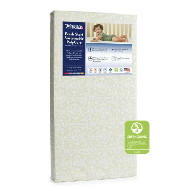Kolcraft Fresh Start Crib & Toddler Mattress, Sustainable Fiber Foam, Waterproof, Natural | Walmart (US)