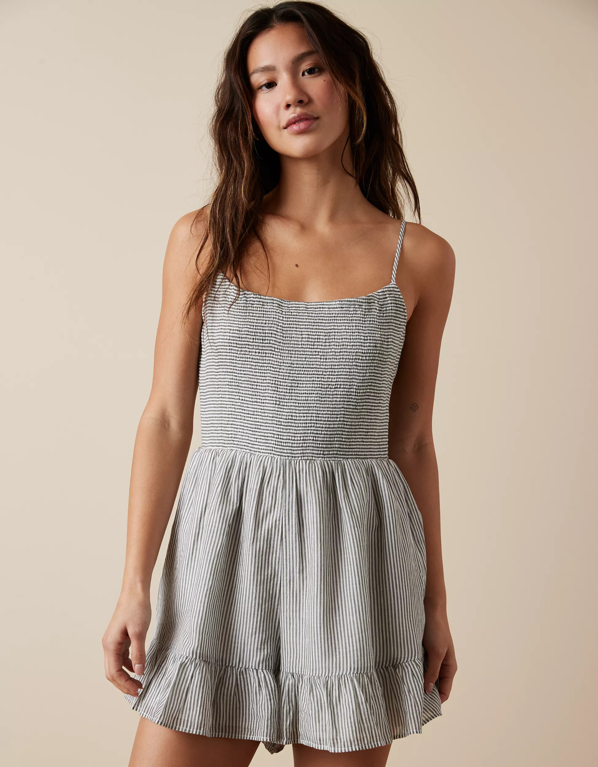 AE Smocked Cut-Out Romper | American Eagle Outfitters (US & CA)
