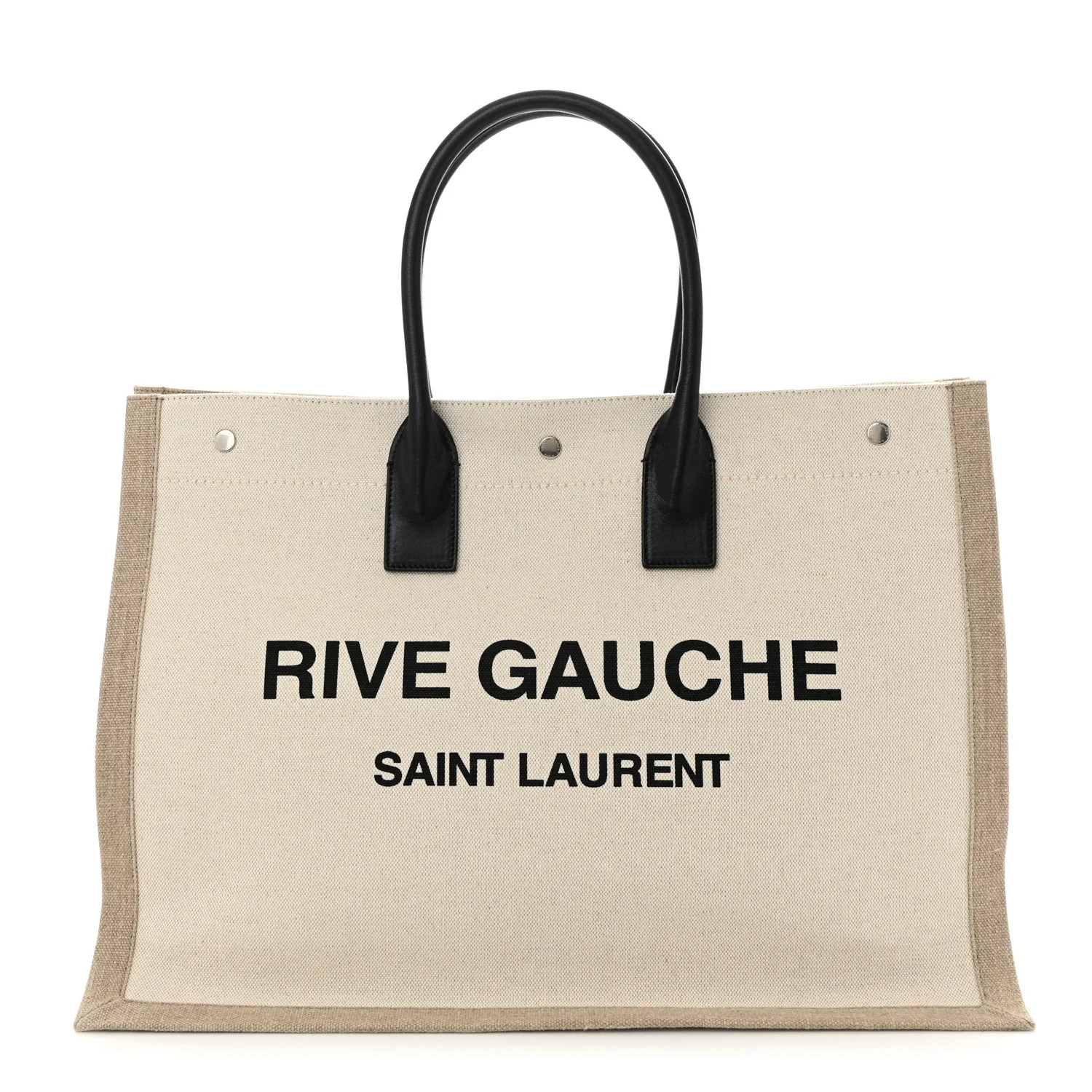 Linen Calfskin Rive Gauche Tote Optic White | FASHIONPHILE (US)