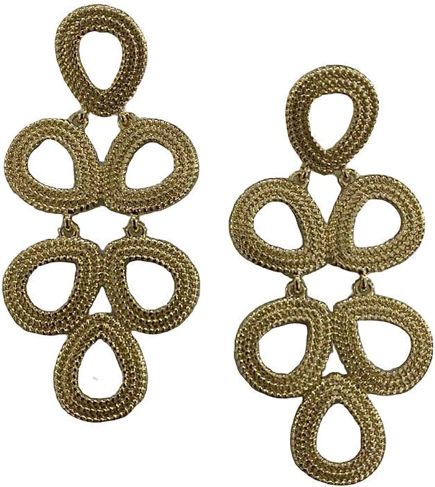 CHEVAUX Statement Earrings | Dangle Drop Earrings | Gold Silver Rose Gold | Amazon (US)