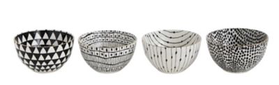Creative Co-Op White And Black Bowls With Varying Designs (set Of 4 Designs), Black/White | Ashley Homestore
