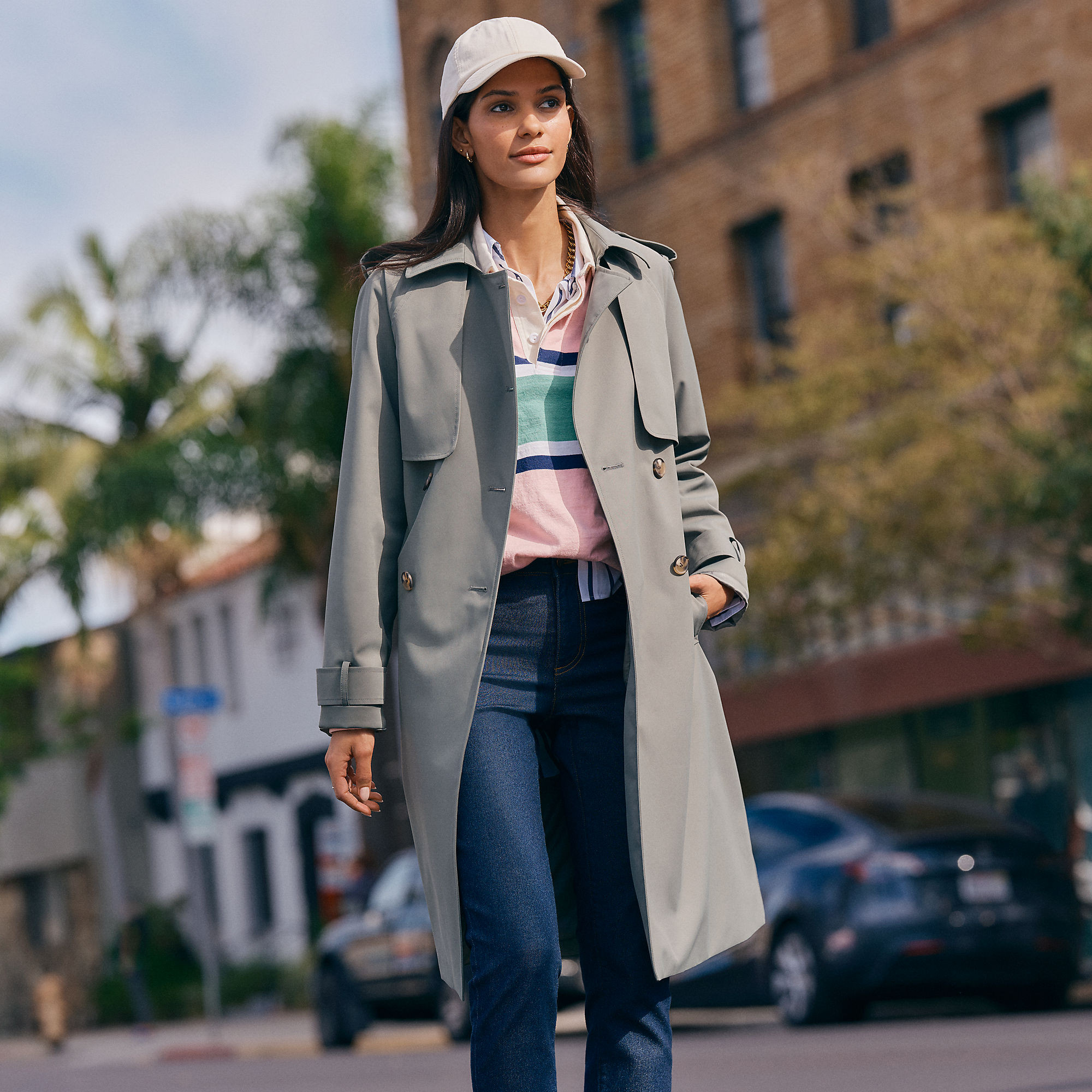 Women's Squall Waterproof Modern Trench Raincoat | Lands' End (US)