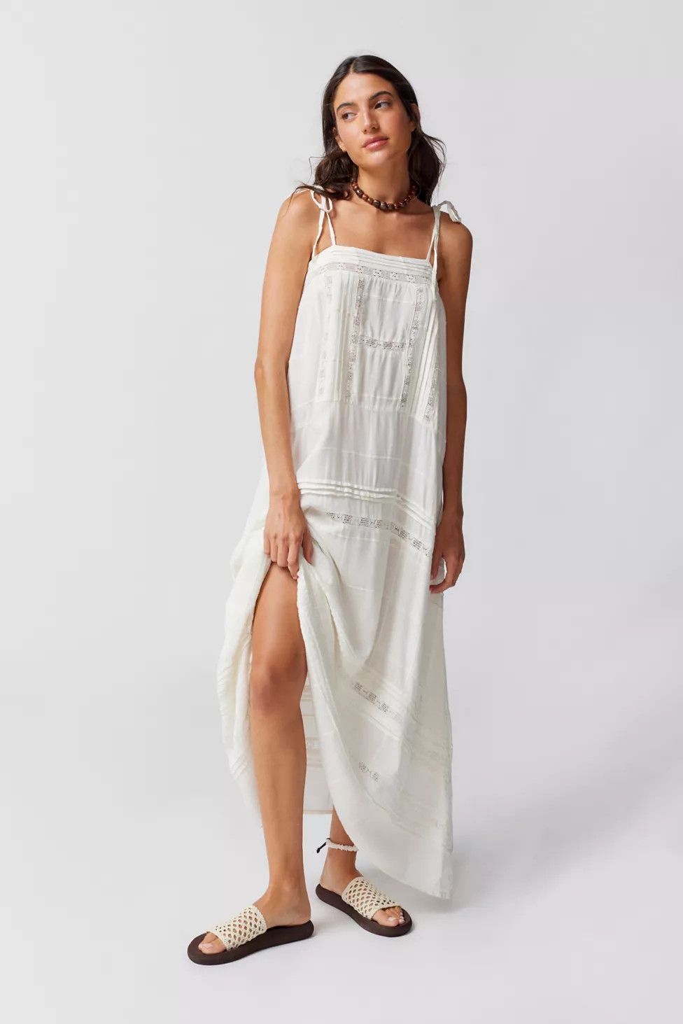 UO Evelyn Lace-Inset Maxi Dress | Urban Outfitters (US and RoW)