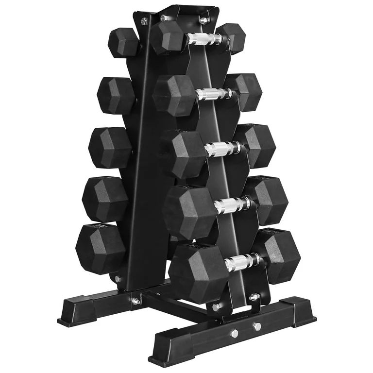 BalanceFrom 150 LB Dumbbell Set with A-Frame Rack, Pair of 5, 10, 15, 20, 25 LB | Walmart (US)