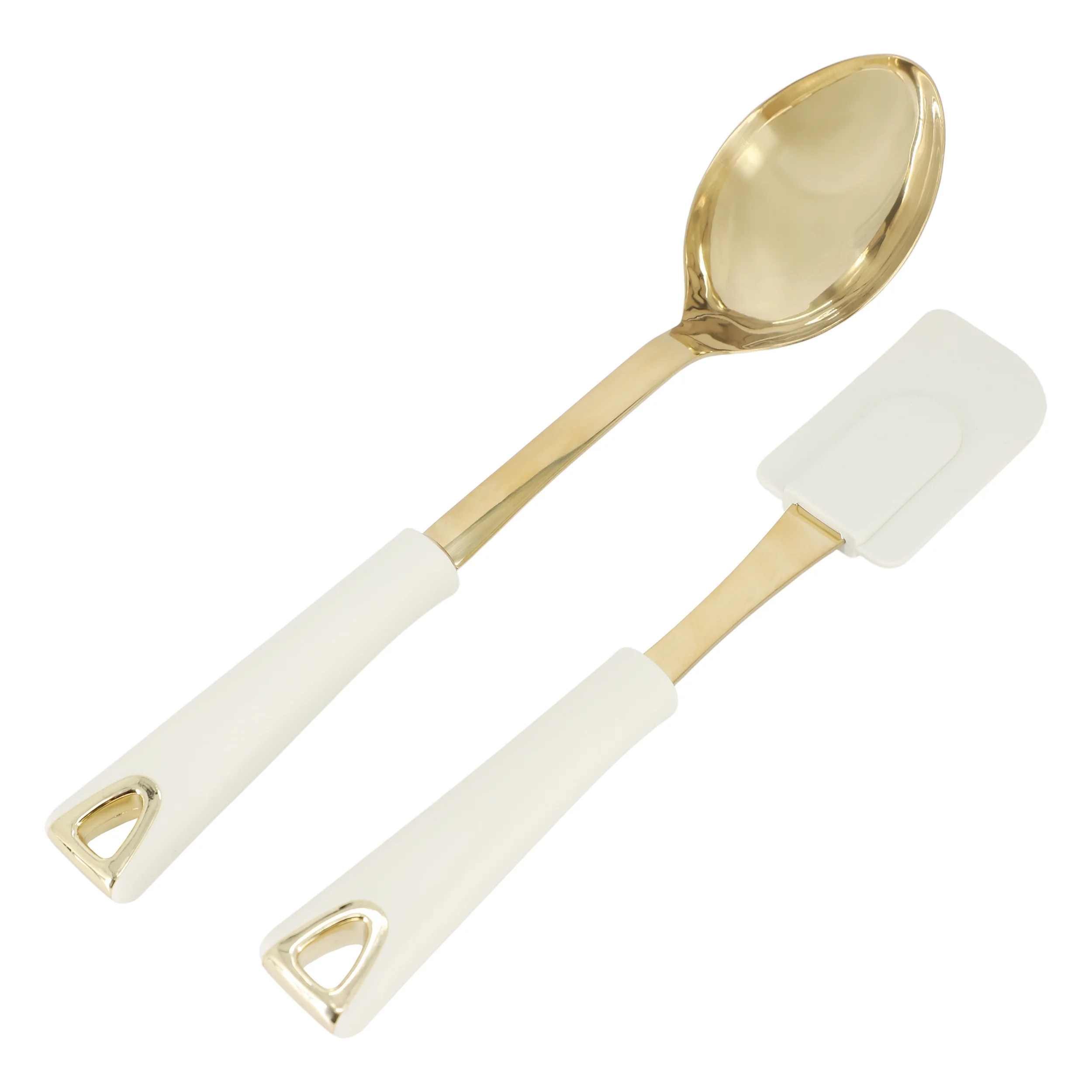 Martha Stewart Everyday Lockton 2 Piece Stainless Steel Scraper and Spoon Kitchen Tool Set in Lin... | Walmart (US)