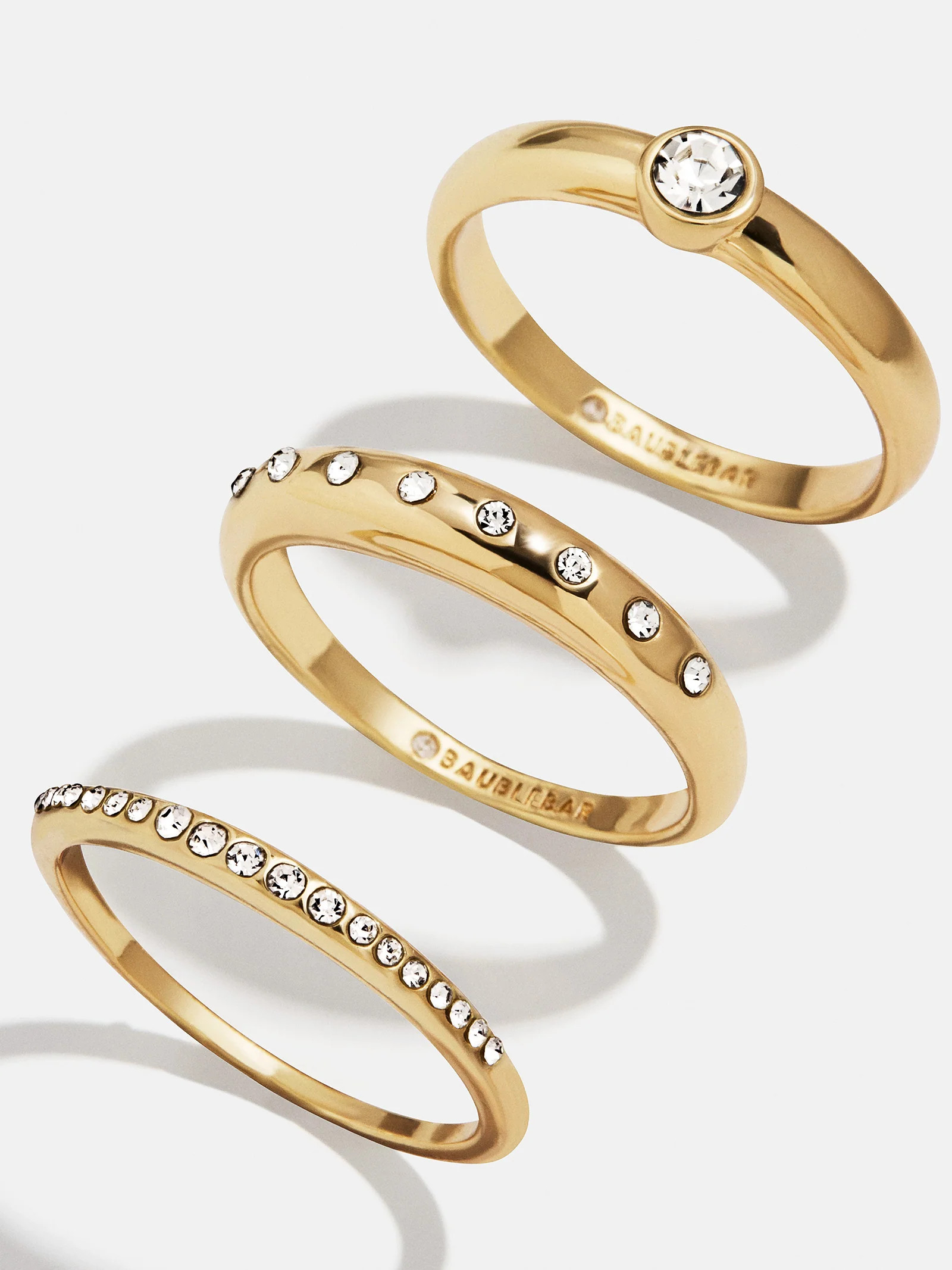 Jenny Ring Set - Gold/Pavé | BaubleBar