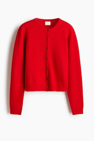 H & M - Knitted cardigan - Red | H&M (UK, MY, IN, SG, PH, TW, HK)