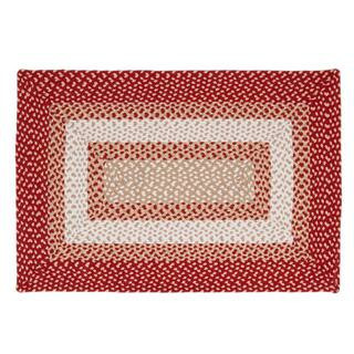 Waterbury Rectangle Red and Cream 7 ft. X 9 ft. Cotton Braided Area Rug | The Home Depot