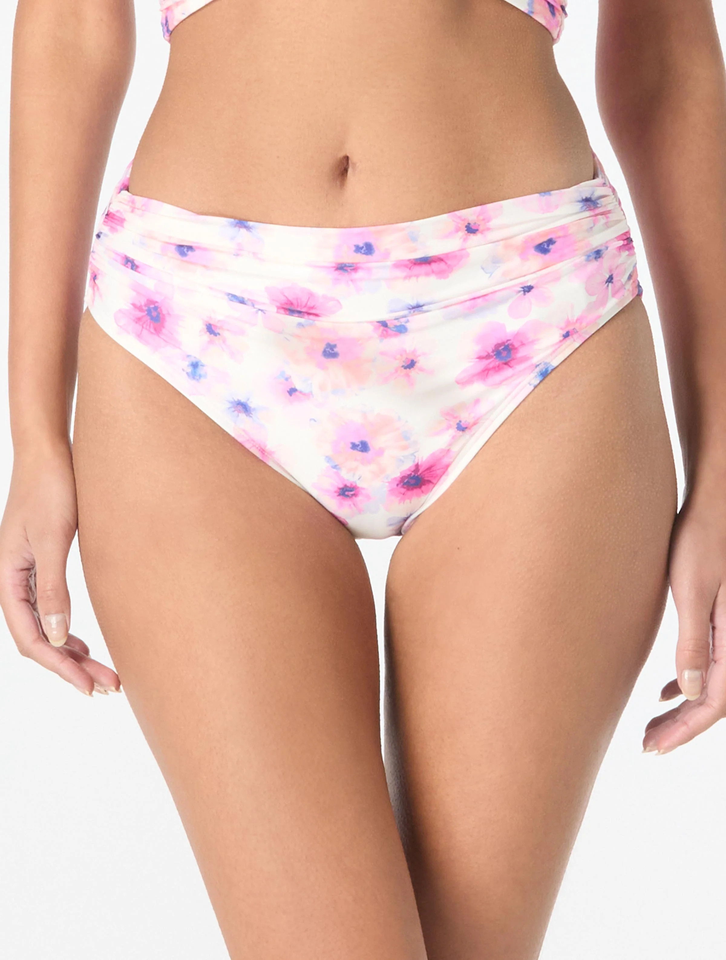 Carmen Marc Valvo Shirred Bikini Bottom - Floral Escape | Beach2Ocean