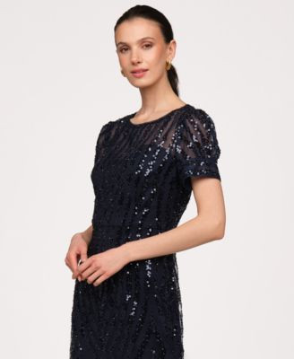 JS Collections Women's Jewel Neck Column Gown Dress - Macy's | Macy's