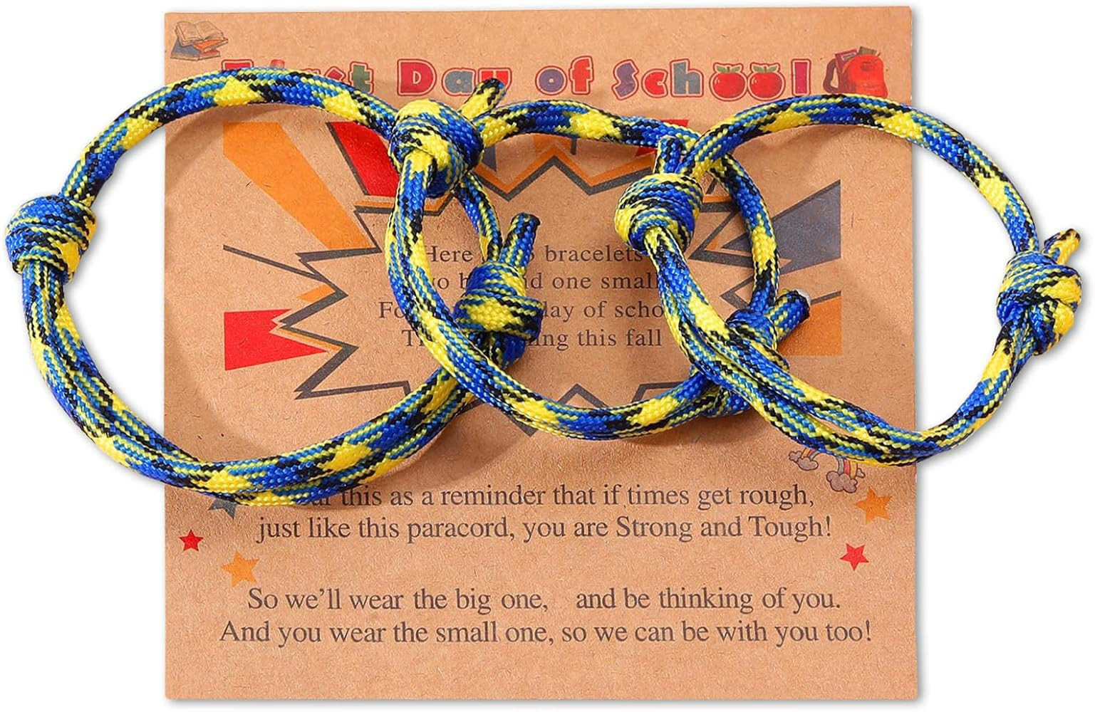 First Day of School Parent-Child Bracelets - Adjustable High-Strength Paracord Matching Bracelets... | Amazon (US)