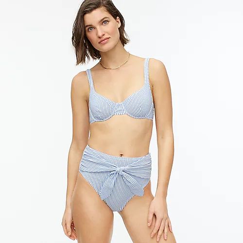 Underwire bikini top in classic seersucker | J.Crew US