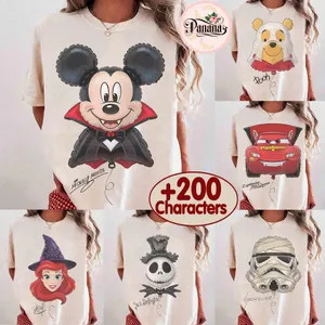Customize Disney All Characters Halloween Balloons T-shirt, Mickey and Friends Halloween Shirt, D... | Etsy (Global)
