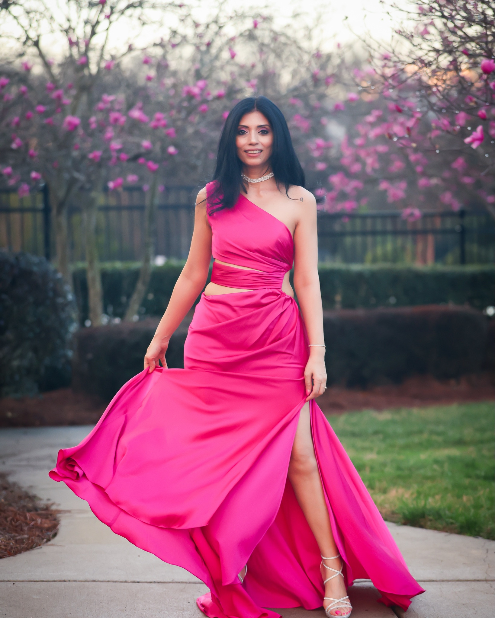 Pink satin cutout gown!

#LTKWedding #LTKFestival #LTKgrwm