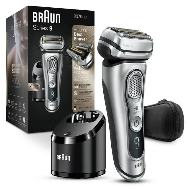 Braun Series 9 9370cc Rechargeable Wet Dry Men's Electric Shaver with Clean Station | Walmart (US)