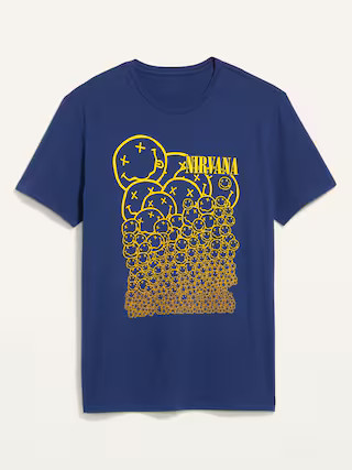 Nirvana™ Smiley Face Gender-Neutral Graphic T-Shirt for Adults | Old Navy (US)