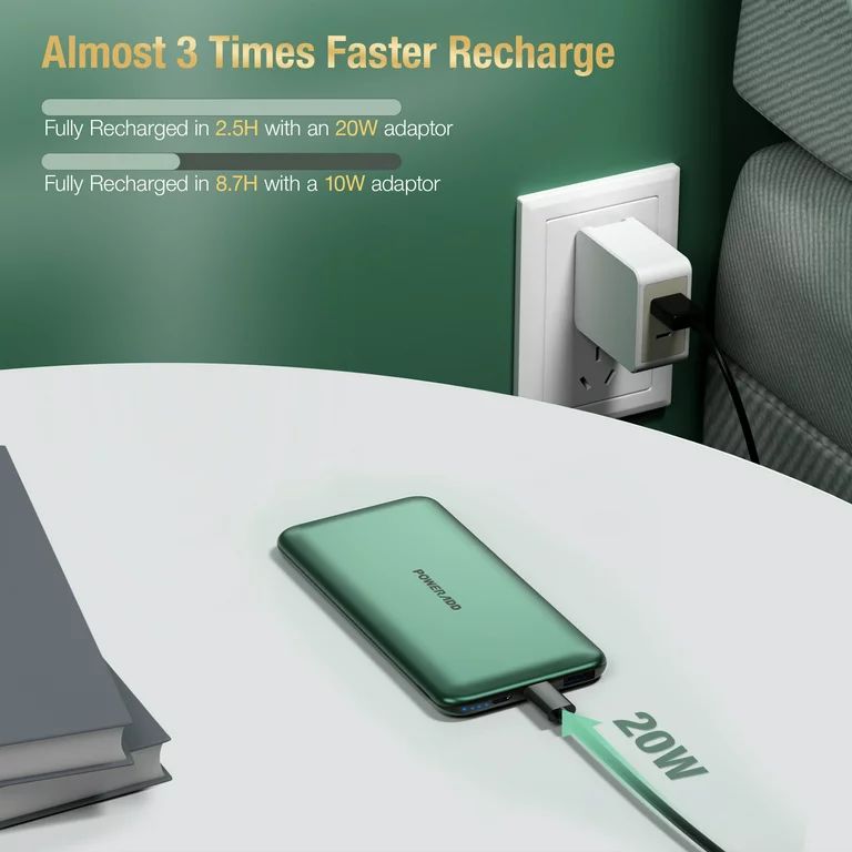 Poweradd 10000mAh Power Bank Portable Charger Dual USB Ports External Battery for Iphone Samsung ... | Walmart (US)