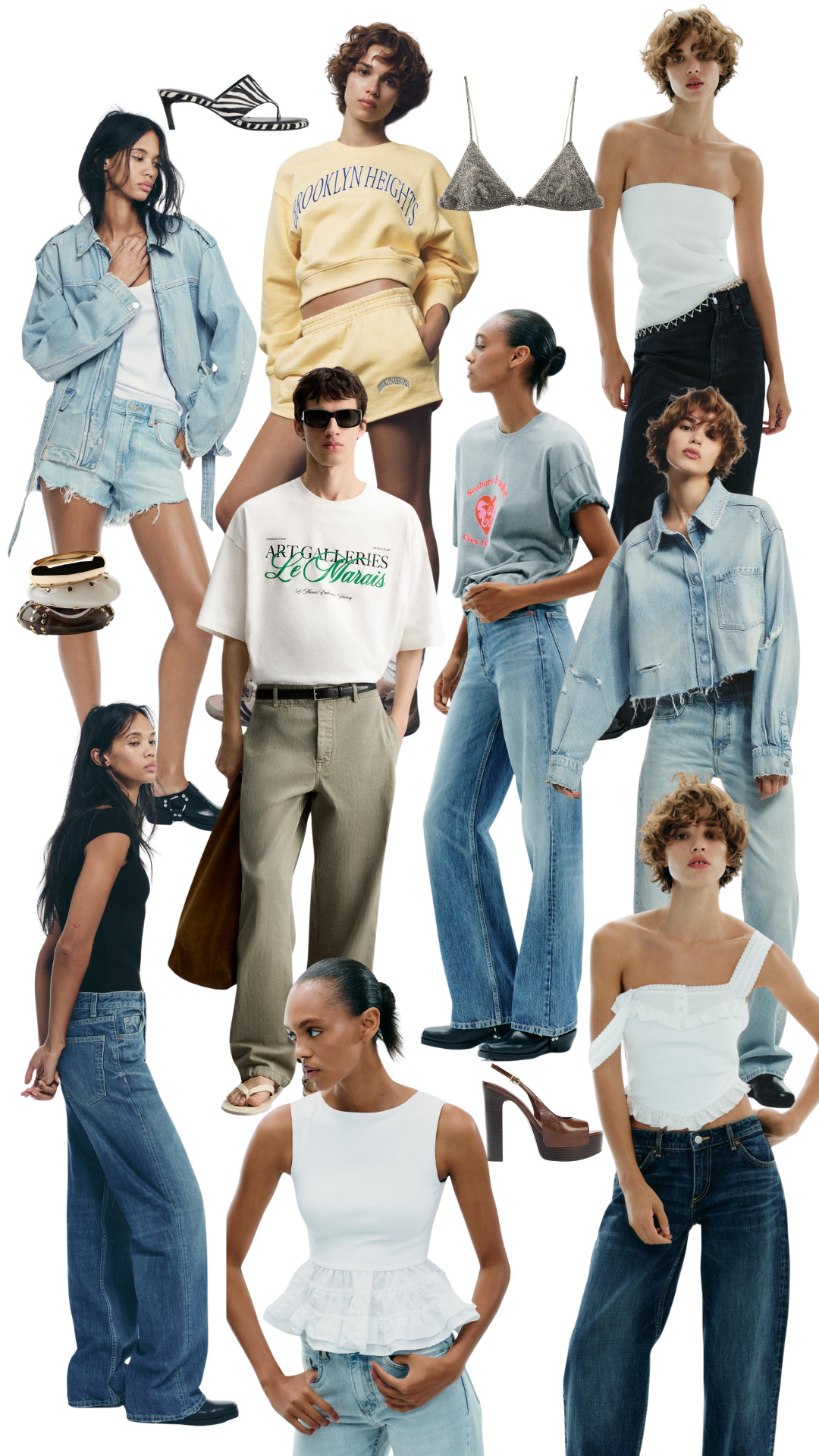 Jeans, Overshirt, Top with Straps, T-Shirt, Top, Lace Strappy Top, Sweatshirt, Suede Heeled Boots, Sandals, Shorts, Bracelets, Zara 

 

#LTKuk #LTKsummer