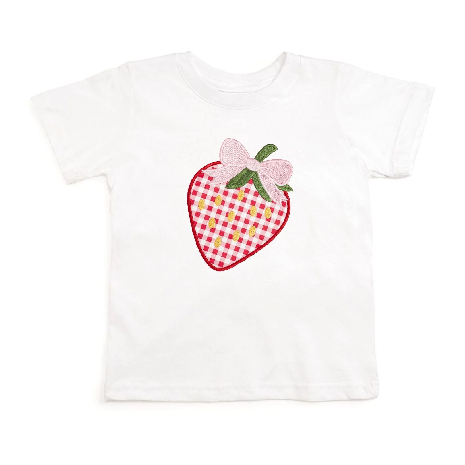 Strawberry Patchwork Short Sleeve T-Shirt - White | Sweet Wink