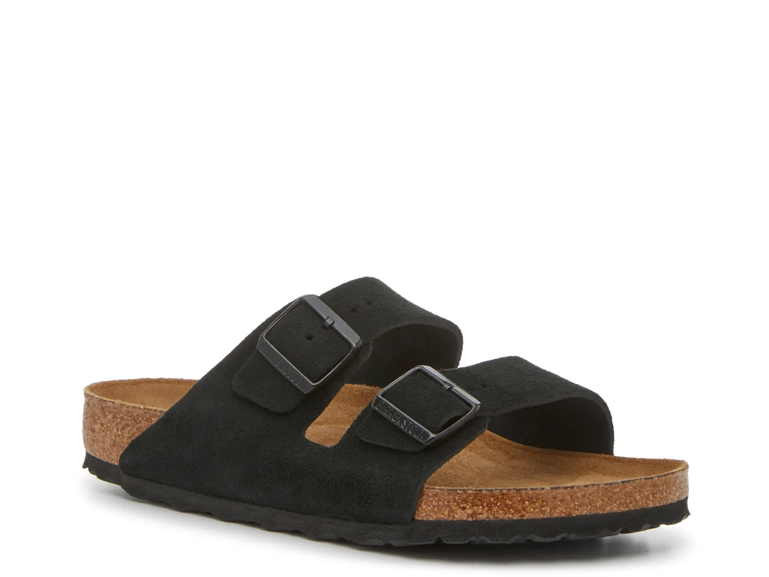 Birkenstock Arizona Desert Buck Slide Sandal | Men's | Black | Size EU 42 / US Mens 9-9.5 / Womens 11-11.5 | Sandals | Footbed | DSW