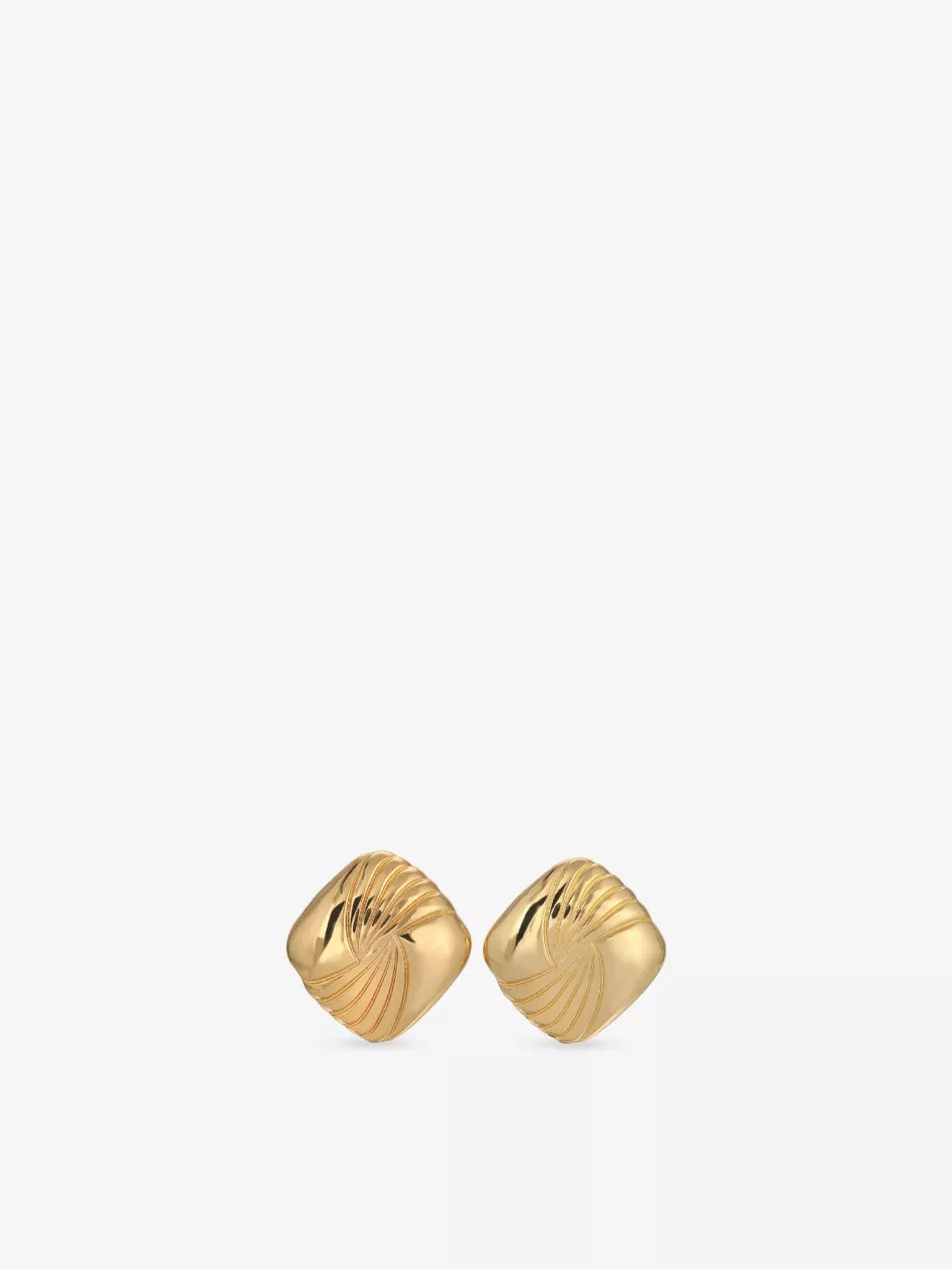 Tabi 18ct Yellow-Gold Plated Brass Stud Earrings | Selfridges