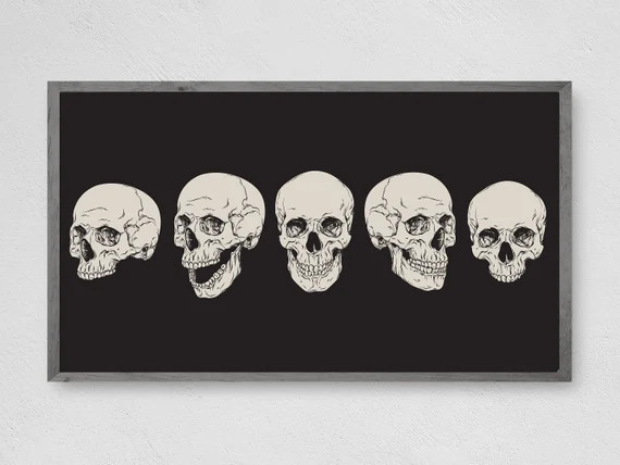 Halloween Samsung Frame TV Art, Haunting Skulls, Modern Halloween, Digital Download, LG tv Art, F... | Etsy (US)