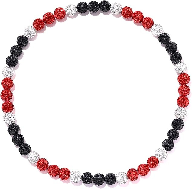 Baseball Beaded Cross Necklace for Men Women, 18"/20"/22" Ice Necklace Bling Drip Bead Chains Nec... | Amazon (US)