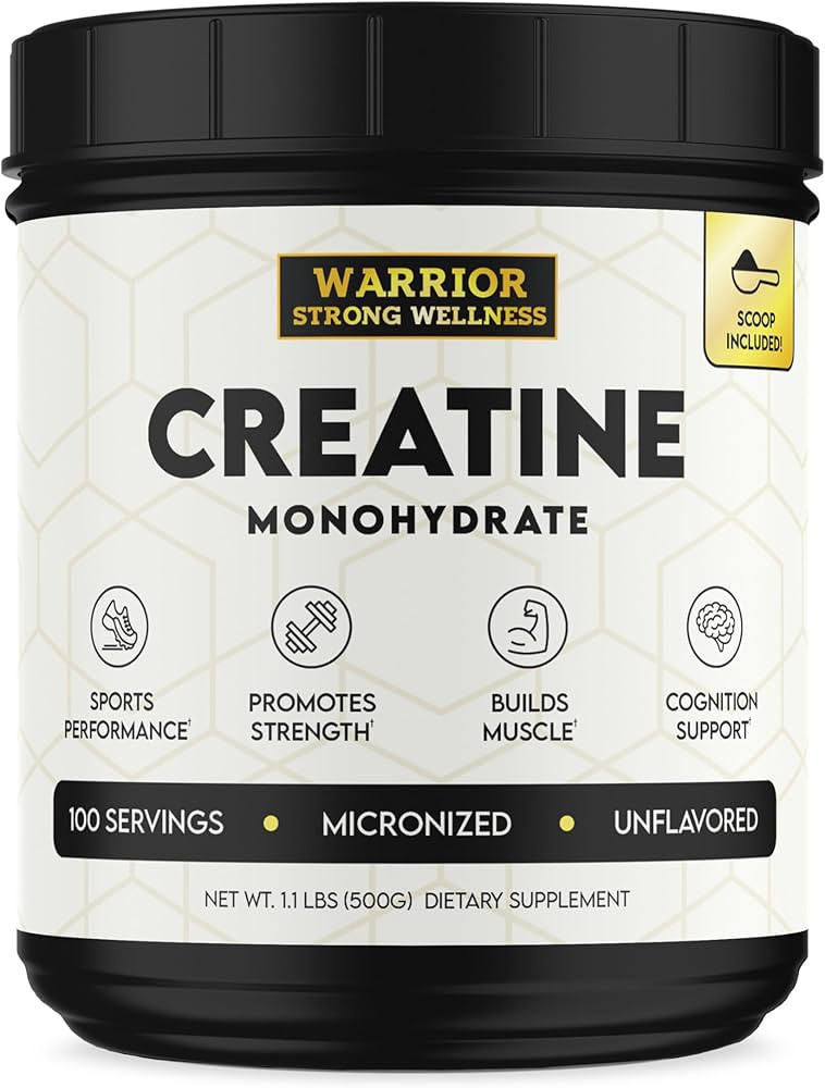Creatine Monohydrate Powder 1 lb, 100 Servings, ISO Certified Tested Vegan, Unflavored Micronized... | Amazon (US)