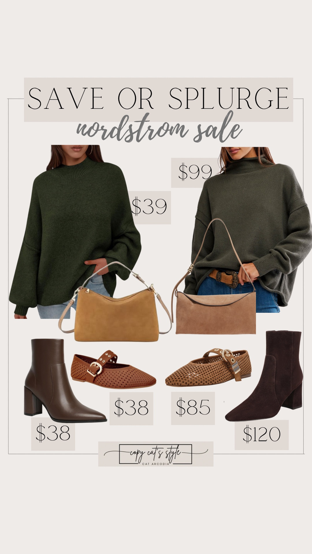 Nordstrom Sale. Look for less finds. Save vs splurge on fashion, boots, flats, bags, sweaters

#LTKOver40 #LTKSaleAlert