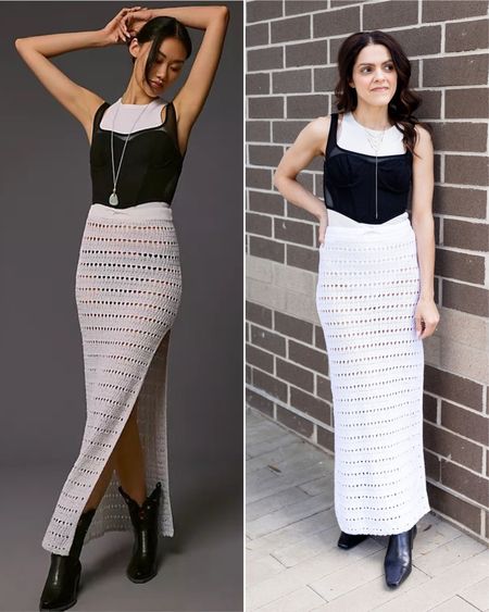 Recreated Pinterest outfit | mesh corset top, crochet maxi skirt, ankle boot, high neck bodysuit 

Date night outfit, Pinterest inspiredd


#LTKStyleTip