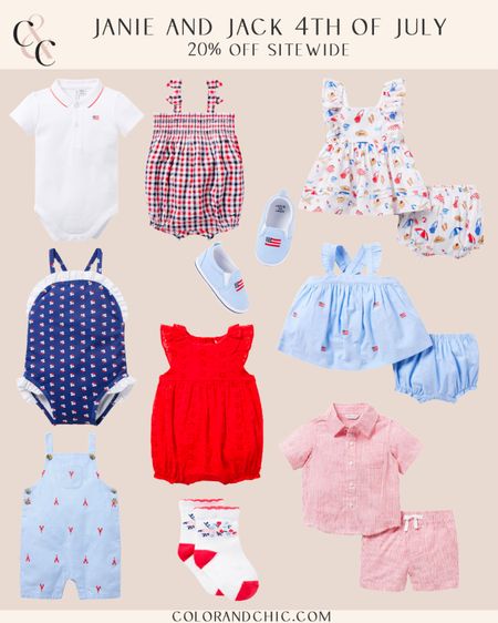 Janie and Jack Fourth of July outfits for baby girl and boy that I love. Sitewide 20% off sale including already reduced items! 

#LTKsalealert #LTKbaby #LTKstyletip